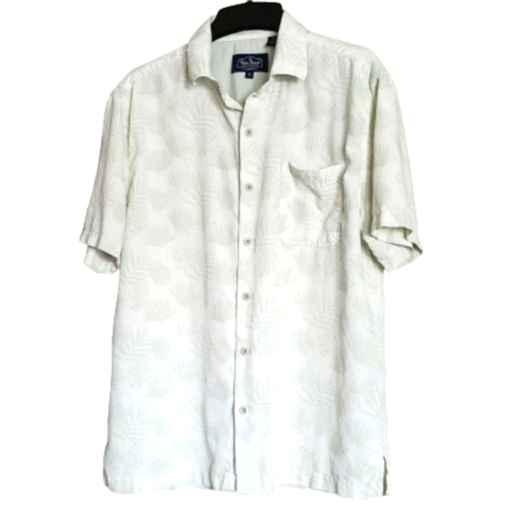 Nat Nast Pale Green Silk Blend Short Sleeve Shirt M